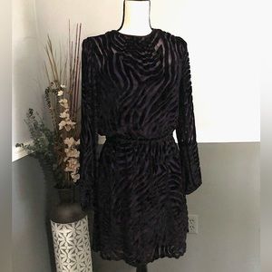 Michael Kors Dark Purple and Black zebra print